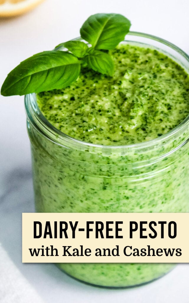 Dairy free pesto with kale and cashews