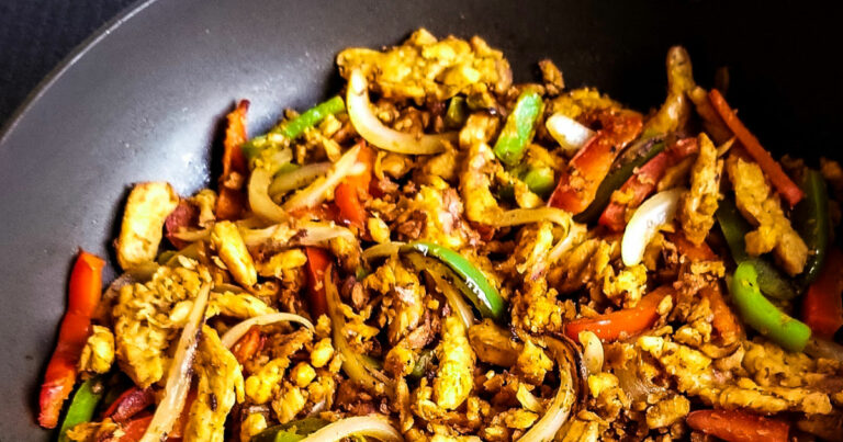 Soy Curls Fajitas with Peppers and Onions