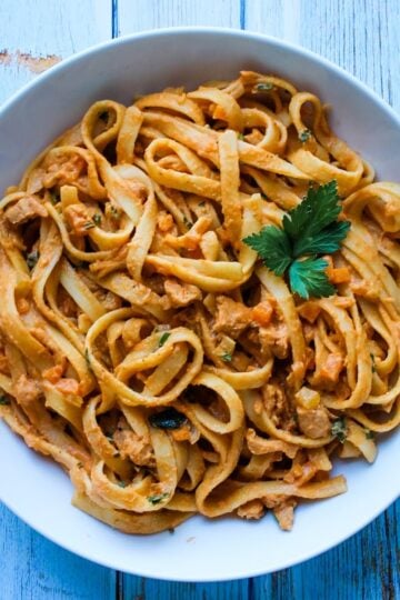 Vegan Bolognese Pasta Recipe with Soy Curls