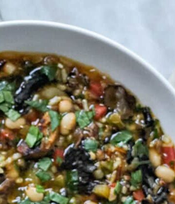 Meatless vegan Instant Pot wild rice soup recipe