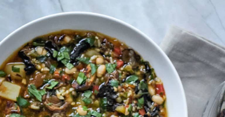 Meatless vegan Instant Pot wild rice soup recipe