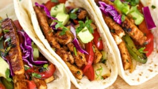 Vegan Tofu Tacos with Fajita Vegetables-image