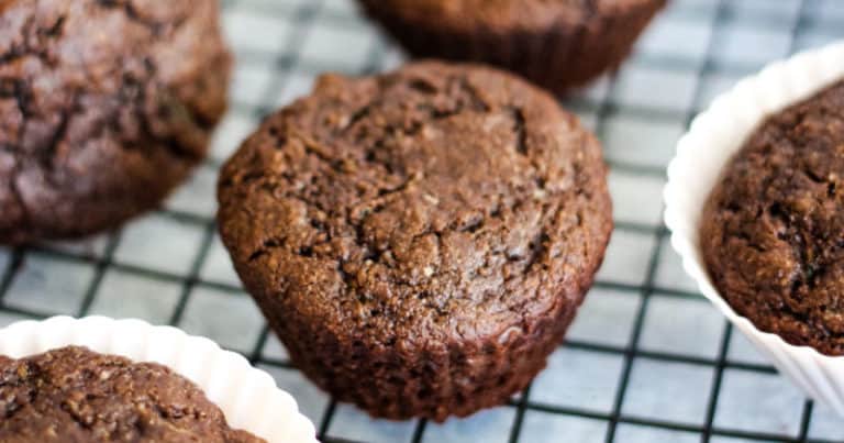 Double chocolate zucchini muffins vegan recipe