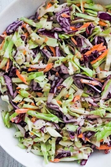 Easy Vegan Poppy Seed Coleslaw Recipe _ Vegan Runner Eats