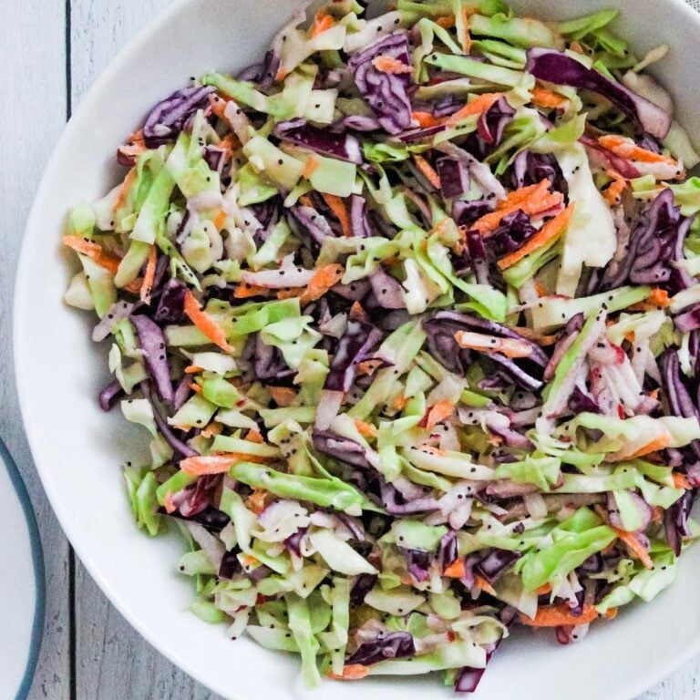Easy Vegan Poppy Seed Coleslaw Recipe _ Vegan Runner Eats