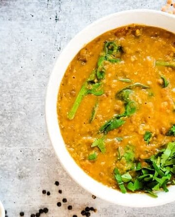 Instant Pot Lentil Spinach Soup