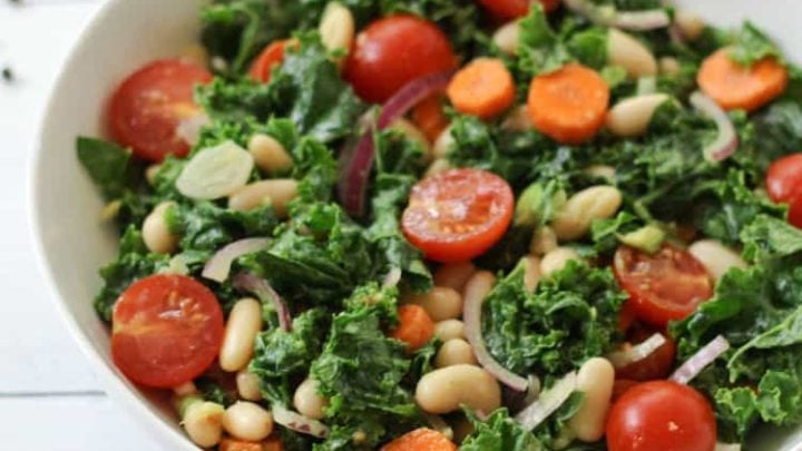Kale and Cannellini Bean Salad with Oil-Free Miso-Ginger Dressing-image