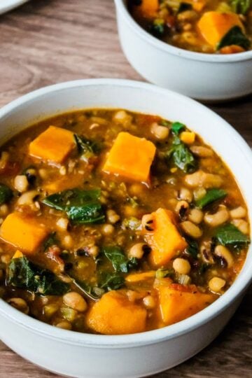 Instant Pot Black Eyed Peas and Collard Greens Soup (Vegan)