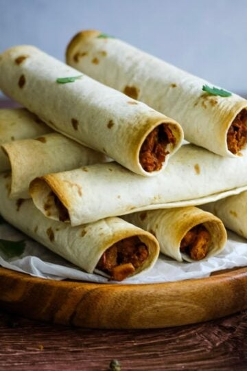 Easy Baked Pinto Bean Taquitos with Instant Pot Filling (Vegan)