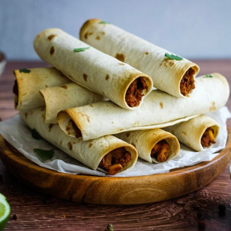 Easy Baked Pinto Bean Taquitos with Instant Pot Filling (Vegan)