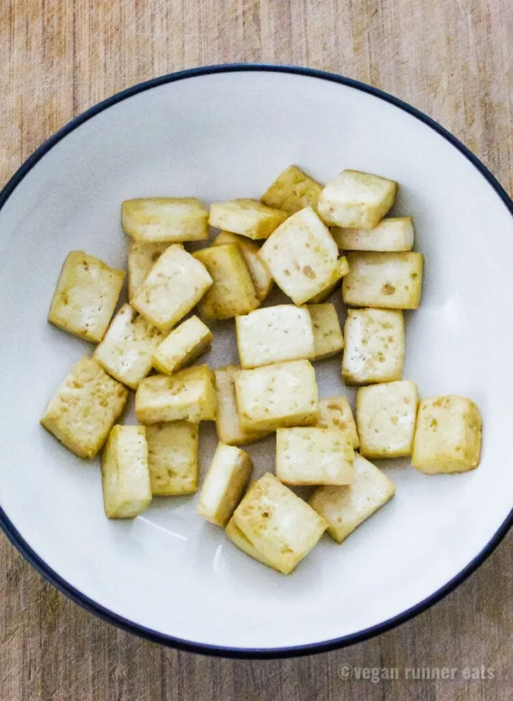 Crispy oven baked tofu oil free