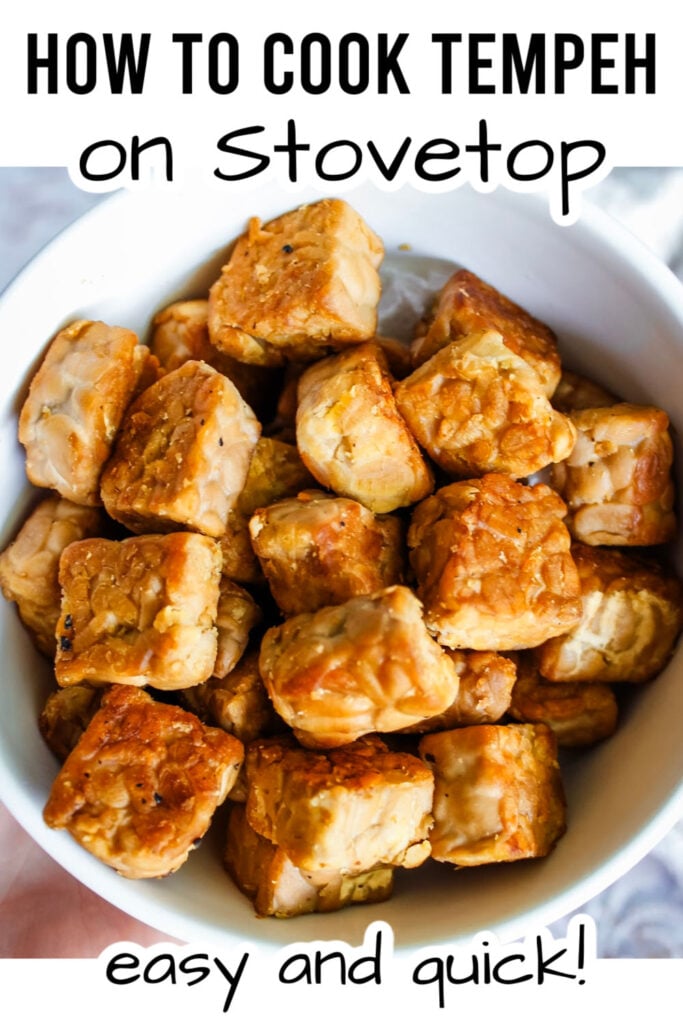 How to cook tempeh on stovetop easy and quick - no pre-boiling or steaming